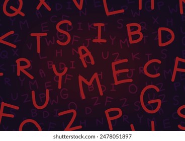 Abstract redalphabet font random background. vector illustration.