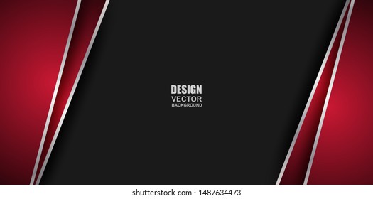 Abstract. Red-black geometric overlap background. vector.
