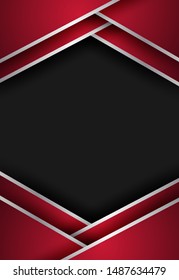 Abstract. Red-black geometric overlap background. vector.