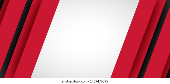 Abstract. Red-black and white geometric overlap background. vector.