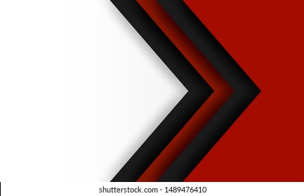 Abstract. Red-black and white geometric overlap background. vector.