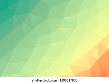 Abstract red-green polygonal background of geometric shapes. Retro triangle background. Colorful mosaic pattern. Geometric background in Origami style with gradient.  Low poly background of triangles