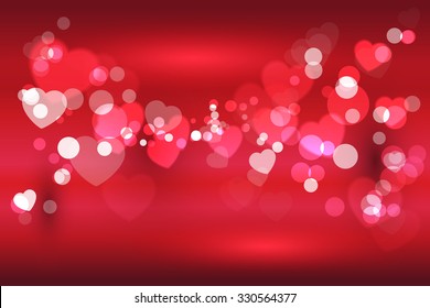 abstract redheart bokeh background for valentine's day