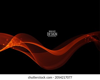 Abstract redish orange light flowing stylish wave modern illustration pattern background vector