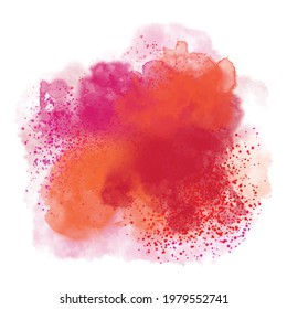 Abstract red,orange and pink color watercolor with gold texture background. Vector Eps10. Vector illustrator.