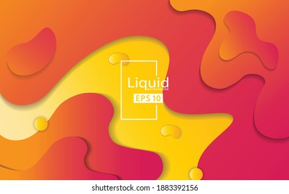 Resumen de formas de fluido dinámico en color rojo, naranja y amarillo. Diseño de fondo de la ilustración vectorial para la pancarta.