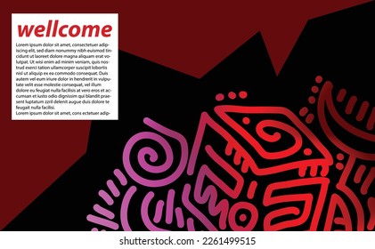 Abstraktes rotes Thema buntes Doodle von in hoher Auflösung. doodle Thema. Roter Regenbogen mit Doodle. Doodle für Objektdesign, Landpage, Website, Pamflate, Broschüre, Cover, Pamphlet, Flyer oder für andere Zwecke.