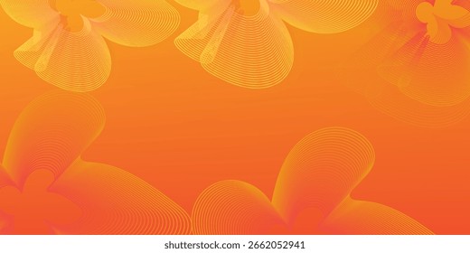 Fondo rojo-amarillo Abstractas con líneas onduladas amarillas brillantes. Plantilla para Presentación, Portada, Web e Impresión.
