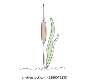 abstract Reed Continuous One Line Drawing