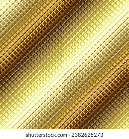 Abstract reeded gold glass texture.. Patterned glass effect background. Seamless vector pattern.