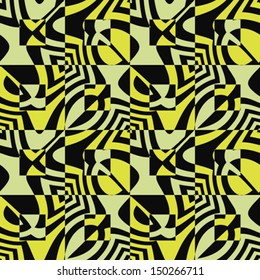 Abstract refracted geometric seamless pattern. Vector.