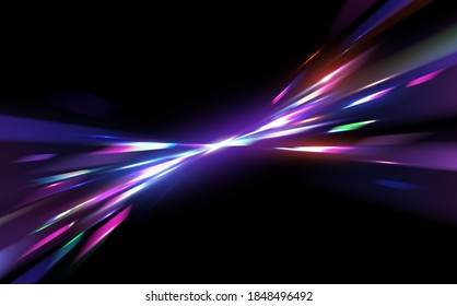 Abstract Refraction Glow Effect On Black Background