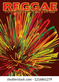 Abstract reggae cover or poster for reggae music festival. Vector graphic pattern. CMYK colors