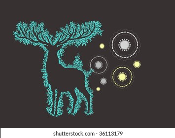 abstract reindeer design