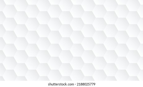 Abstract Relief Hexagon, Honeycomb White Background, Light, And Shadow, Vector
