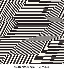 Abstract relief striped textured geometric seamless pattern. Vector.