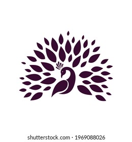 abstract and religion peacock logo design 