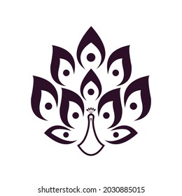 abstract and religion peacock logo design 