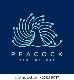 abstract and religion peacock logo design