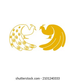 abstract and religion peacock logo design