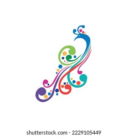 abstract and religion peacock logo design