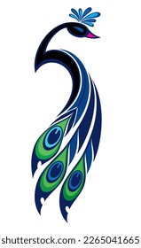 Resumen y diseño del logo del pavo real religioso