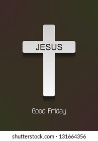 Abstract religious background with silver color cross for good friday.