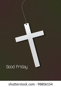 Abstract religious background with silver color cross for good friday.