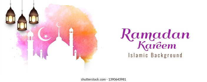 Abstract religious Eid Mubarak banner design vector