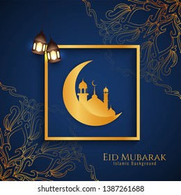 Abstract religious Eid Mubarak festival background vector