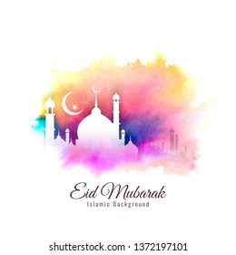 Abstract religious Eid Mubarak Islamic background vector