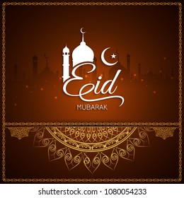 Abstract religious Eid Mubarak stylish background design