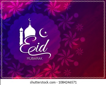 Abstract religious Eid Mubarak stylish background design