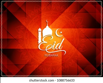 Abstract religious Eid Mubarak stylish background design