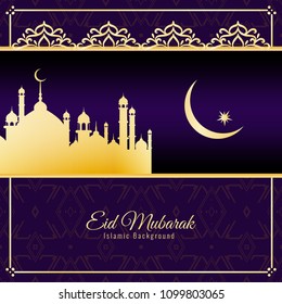 Abstract religious Eid Mubarak stylish background design