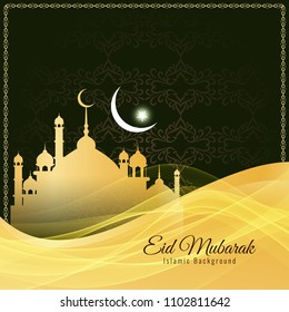 Abstract religious Eid Mubarak stylish background design