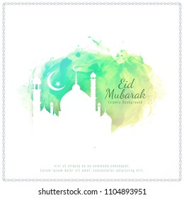 Abstract religious Eid Mubarak watercolor background