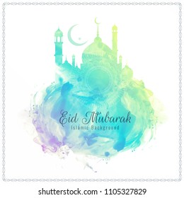 Abstract religious Eid Mubarak watercolor background