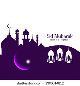 Abstract religious festival Eid Mubarak background vector