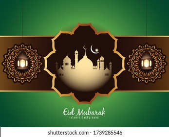 Abstract religious festival Eid Mubarak Islamic background design