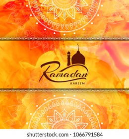 Abstract religious Ramadan Kareem bright watercolor background