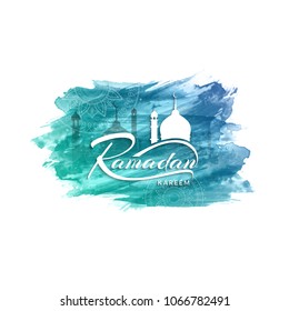 Abstract religious Ramadan Kareem watercolor background
