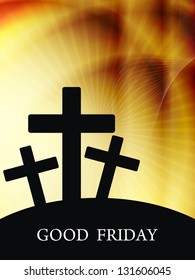 Abstract religious vector background illustration for Good Friday in yellow color.