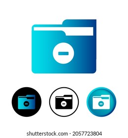 Abstract Remove Folder Icon Illustration
