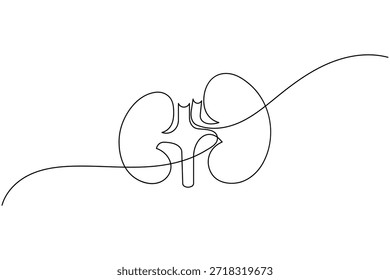 Abstrato Sistema Renal Par de Rins Line Art Ícone para Clínica de Urologia