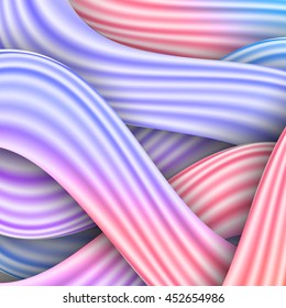 Abstract render blue red organic wave pattern. Vector illustration.