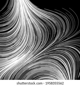 Abstract render of random wavy, curvy, writhe lines design element (Series)
