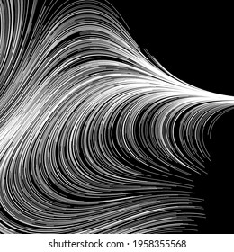 Abstract render of random wavy, curvy, writhe lines design element (Series)