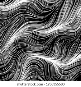 Abstract render of random wavy, curvy, writhe lines design element (Series)