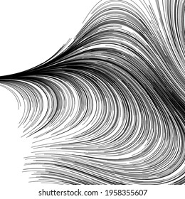 Abstract render of random wavy, curvy, writhe lines design element (Series)